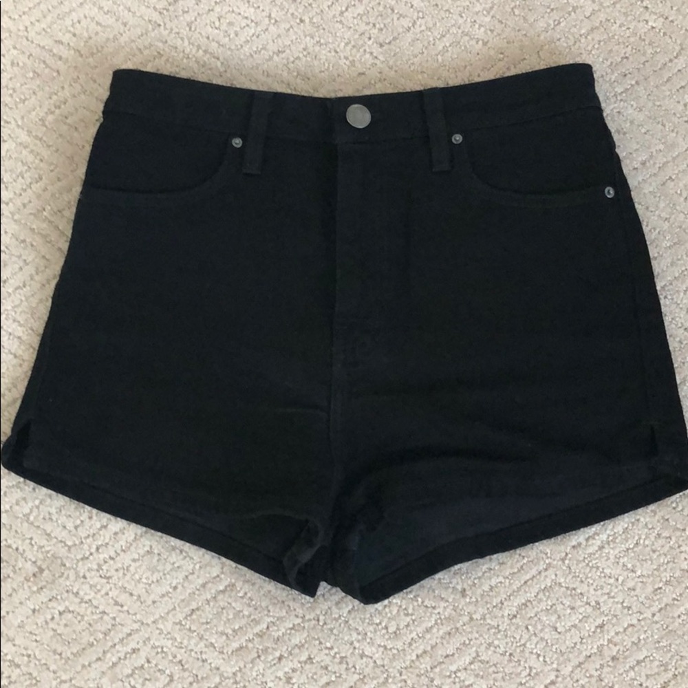 Urban outfitters black high rise denim shorts